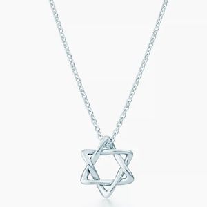 Tiffany & Co. Star of David Pendant Necklace Elsa Peretti Silver925 W/Pouch